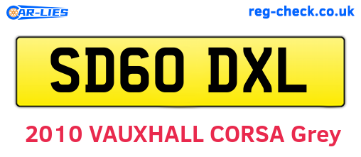 SD60DXL are the vehicle registration plates.