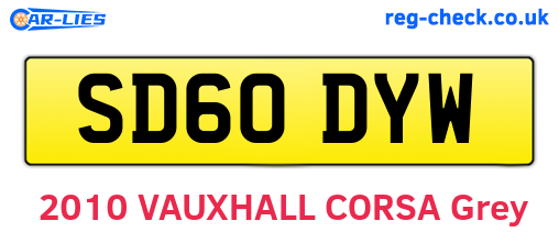 SD60DYW are the vehicle registration plates.