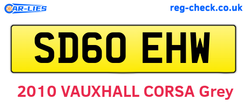 SD60EHW are the vehicle registration plates.