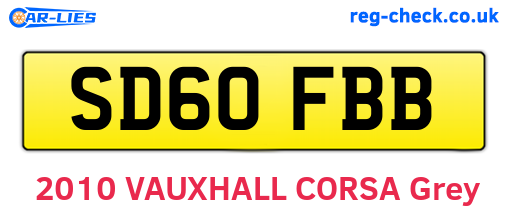SD60FBB are the vehicle registration plates.