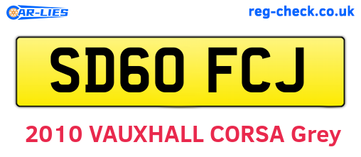 SD60FCJ are the vehicle registration plates.