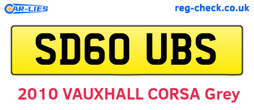 SD60UBS are the vehicle registration plates.