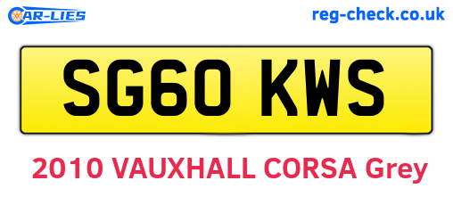 SG60KWS are the vehicle registration plates.