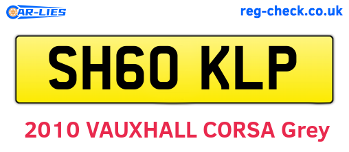 SH60KLP are the vehicle registration plates.
