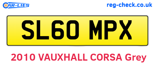 SL60MPX are the vehicle registration plates.