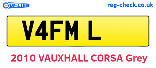 V4FML are the vehicle registration plates.