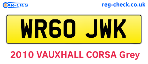 WR60JWK are the vehicle registration plates.