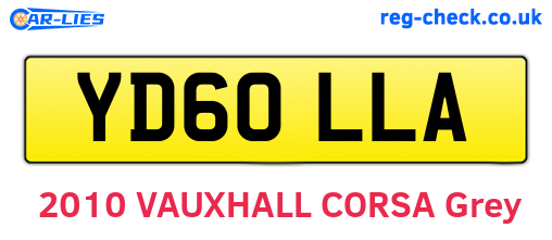 YD60LLA are the vehicle registration plates.