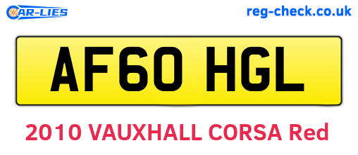 AF60HGL are the vehicle registration plates.
