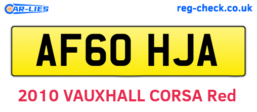 AF60HJA are the vehicle registration plates.