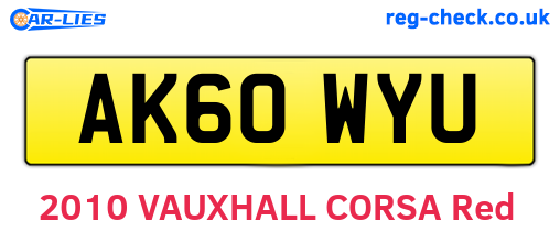 AK60WYU are the vehicle registration plates.