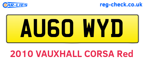 AU60WYD are the vehicle registration plates.