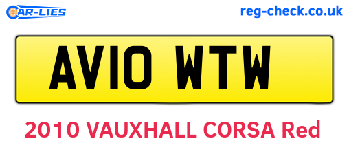 AV10WTW are the vehicle registration plates.