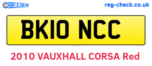 BK10NCC are the vehicle registration plates.