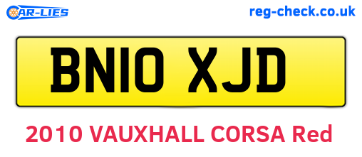 BN10XJD are the vehicle registration plates.
