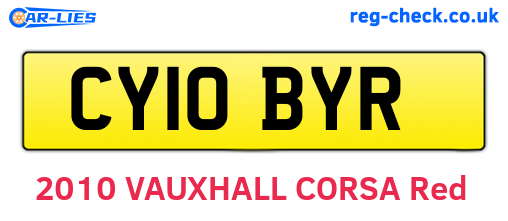 CY10BYR are the vehicle registration plates.