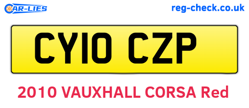 CY10CZP are the vehicle registration plates.
