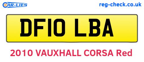 DF10LBA are the vehicle registration plates.
