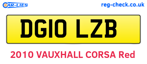 DG10LZB are the vehicle registration plates.