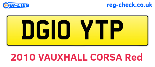 DG10YTP are the vehicle registration plates.