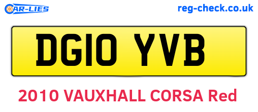 DG10YVB are the vehicle registration plates.