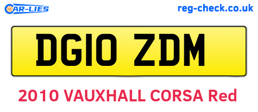DG10ZDM are the vehicle registration plates.