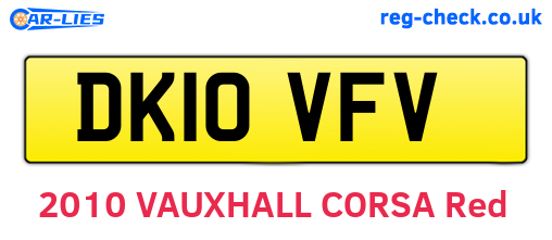DK10VFV are the vehicle registration plates.