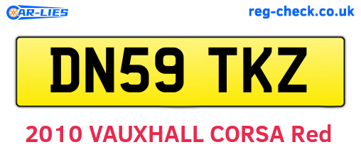 DN59TKZ are the vehicle registration plates.