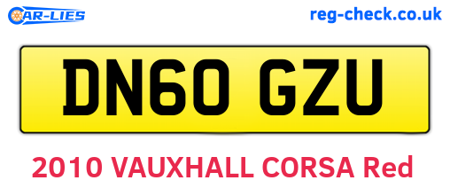 DN60GZU are the vehicle registration plates.