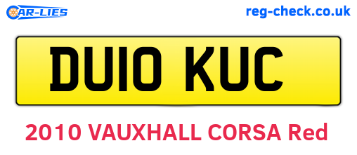 DU10KUC are the vehicle registration plates.