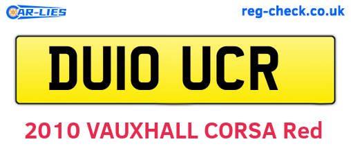 DU10UCR are the vehicle registration plates.