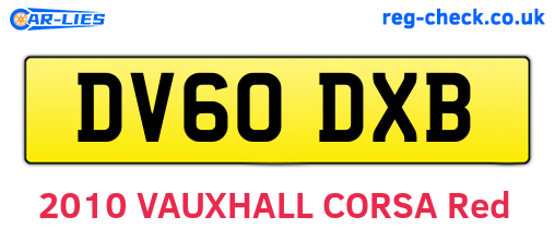 DV60DXB are the vehicle registration plates.