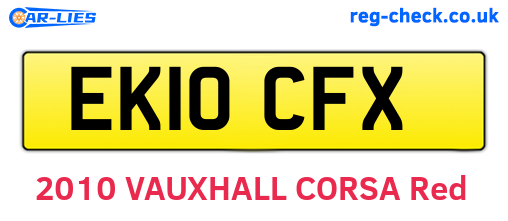 EK10CFX are the vehicle registration plates.