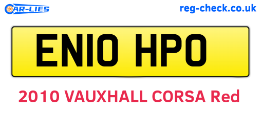 EN10HPO are the vehicle registration plates.
