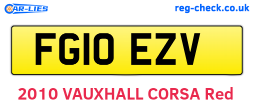 FG10EZV are the vehicle registration plates.