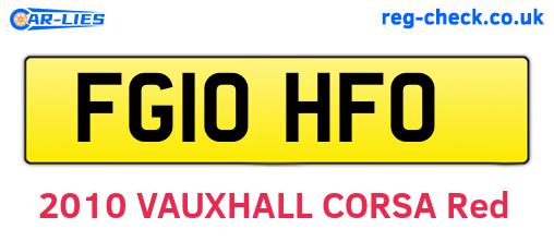 FG10HFO are the vehicle registration plates.