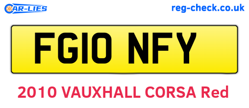 FG10NFY are the vehicle registration plates.