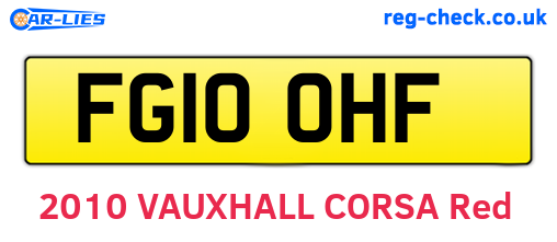 FG10OHF are the vehicle registration plates.