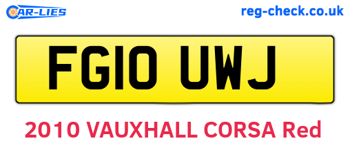 FG10UWJ are the vehicle registration plates.