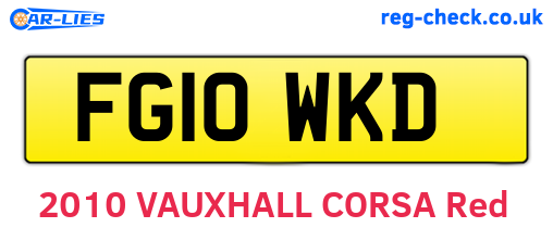 FG10WKD are the vehicle registration plates.