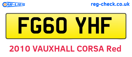 FG60YHF are the vehicle registration plates.