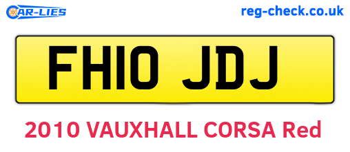 FH10JDJ are the vehicle registration plates.