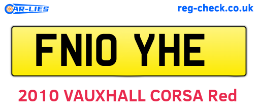 FN10YHE are the vehicle registration plates.