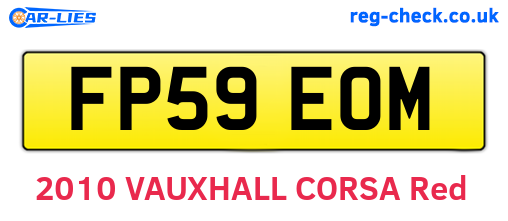 FP59EOM are the vehicle registration plates.
