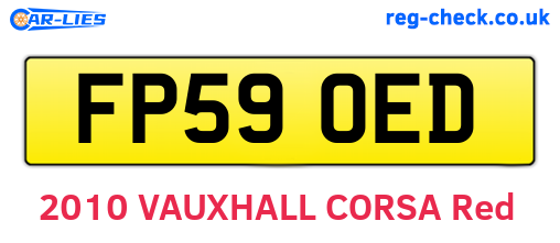 FP59OED are the vehicle registration plates.