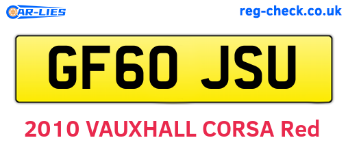 GF60JSU are the vehicle registration plates.
