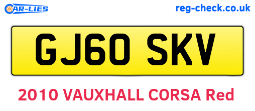 GJ60SKV are the vehicle registration plates.