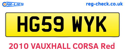 HG59WYK are the vehicle registration plates.