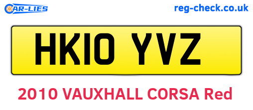 HK10YVZ are the vehicle registration plates.