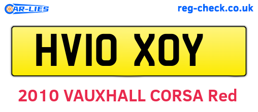 HV10XOY are the vehicle registration plates.